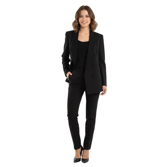 Gianni Jackets & Blazers - Gianni Vintage 100% Pure Wool Double-breasted Black Blazer Size 8